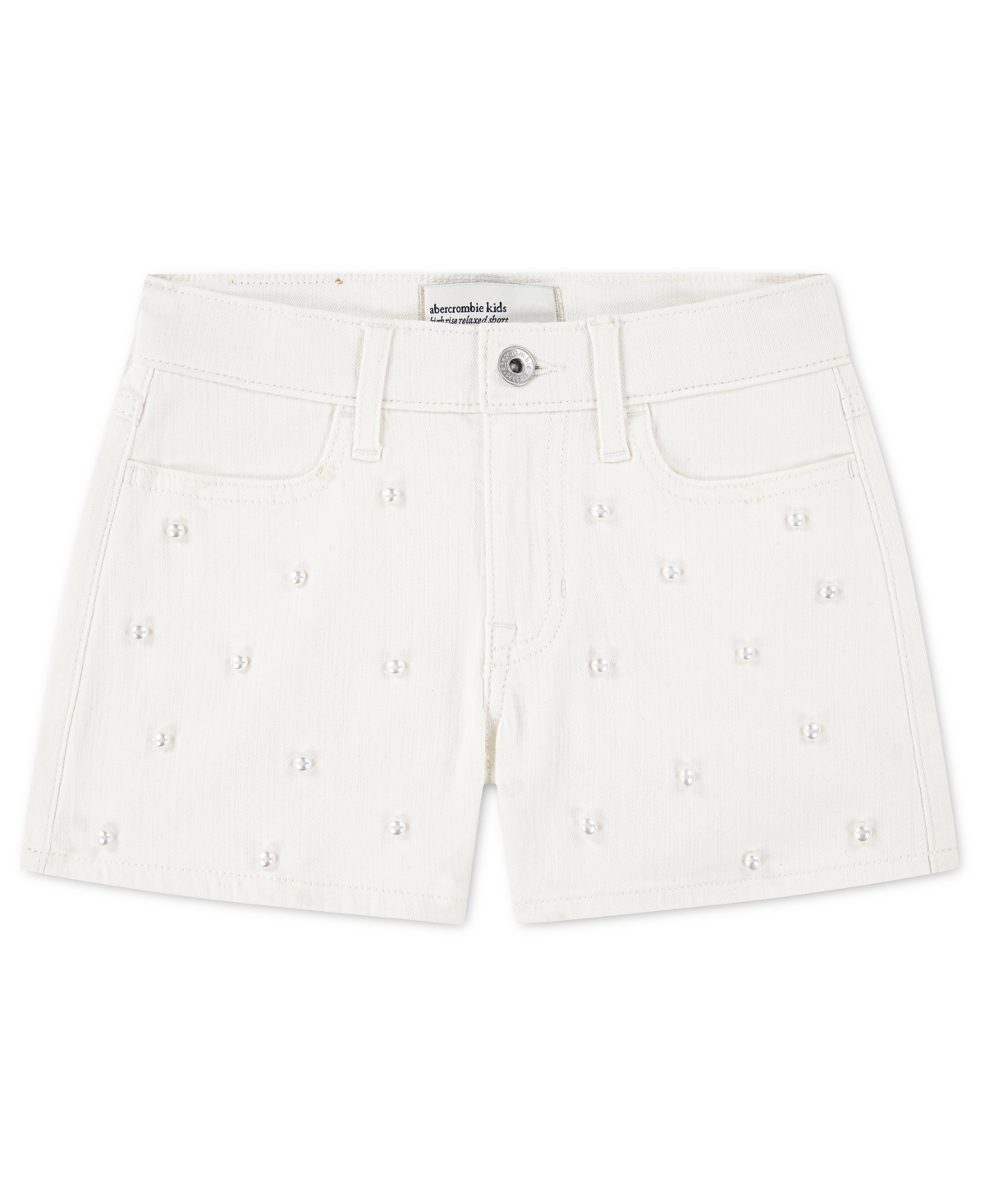 abercrombie kids Girls’ 5-18 Pocket Detail Twill Shorts – White