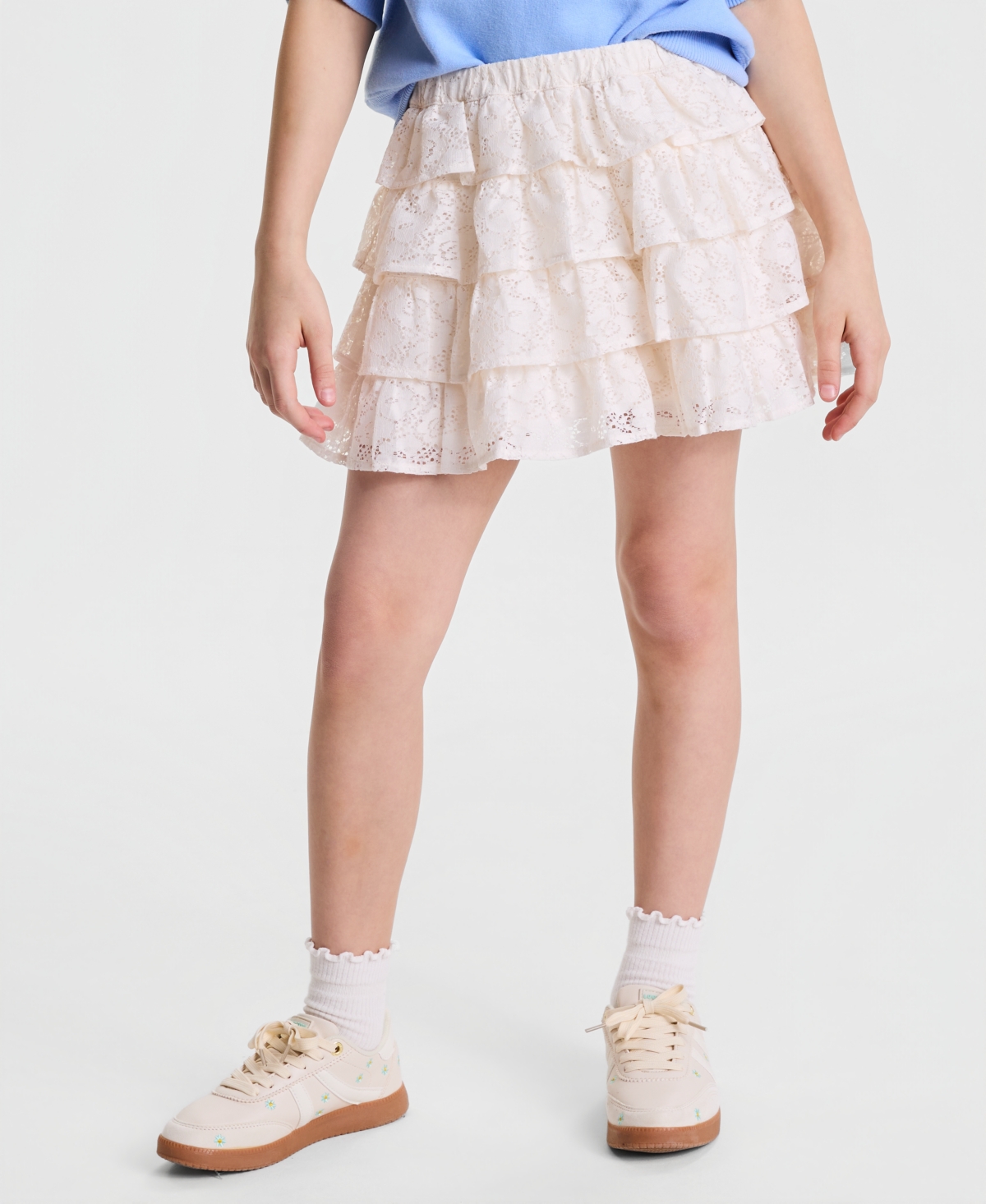 abercrombie kids Girls’ 7-16 Tiered Mini Skort – White abercrombie kids Girls’ 7-16 Tiered Mini Skort – White