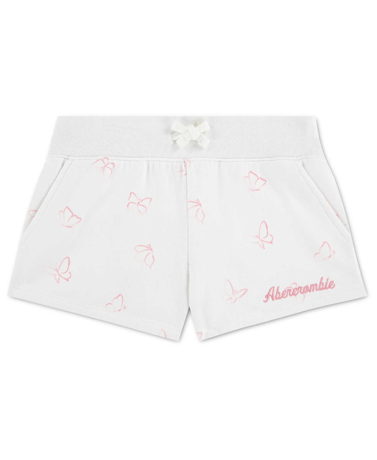 abercrombie kids Girls’ Printed Fleece Shorts – Flutter White abercrombie kids Girls’ Printed Fleece Shorts – Flutter White