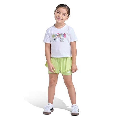 adidas Little Girls 2-pc. Short Set, 6, White