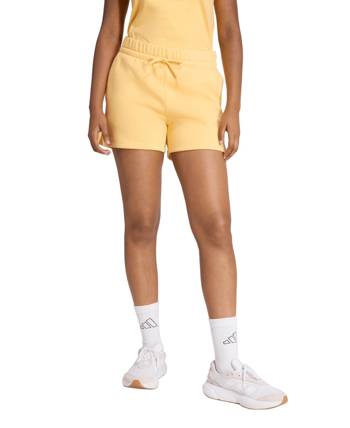 adidas Women’s Essentials Small Logo Fleece Shorts – Semi Ice Tangerine