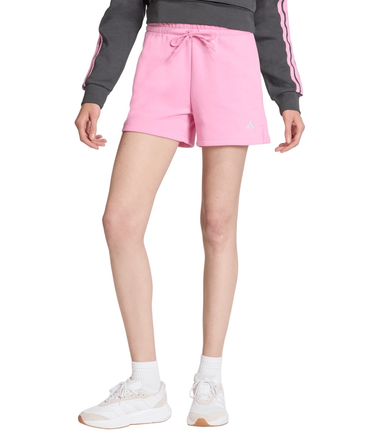 adidas Women’s Essentials Small Logo Fleece Shorts – St Tropic Bloom adidas Women’s Essentials Small Logo Fleece Shorts – St Tropic Bloom