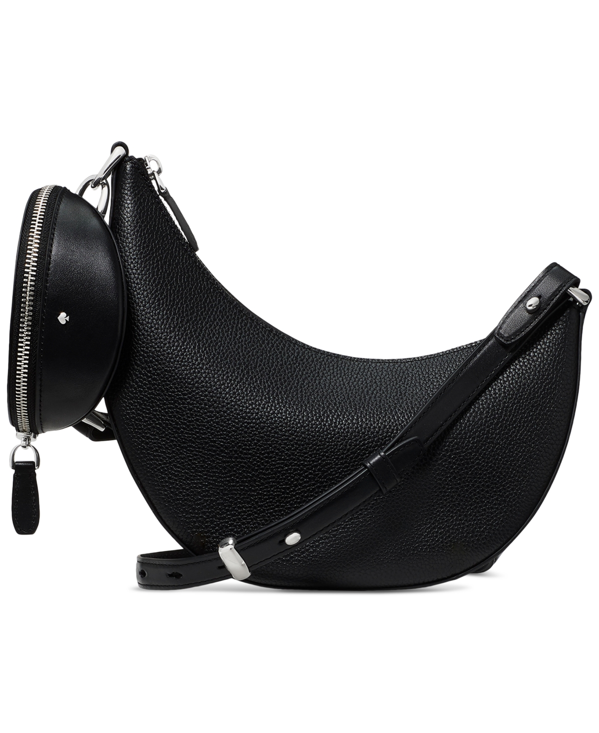 kate spade new york Duo Small Pebbled Leather Crossbody Bag – Black/Silver