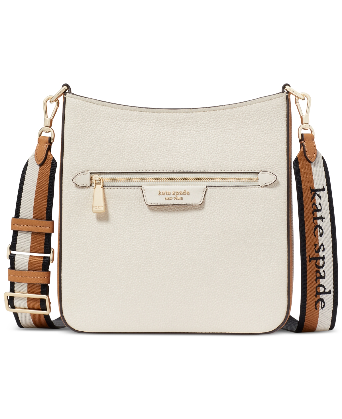 kate spade new york Hudson Small Pebbled Leather Messenger Crossbody – Parchment kate spade new york Hudson Small Pebbled Leather Messenger Crossbody – Parchment