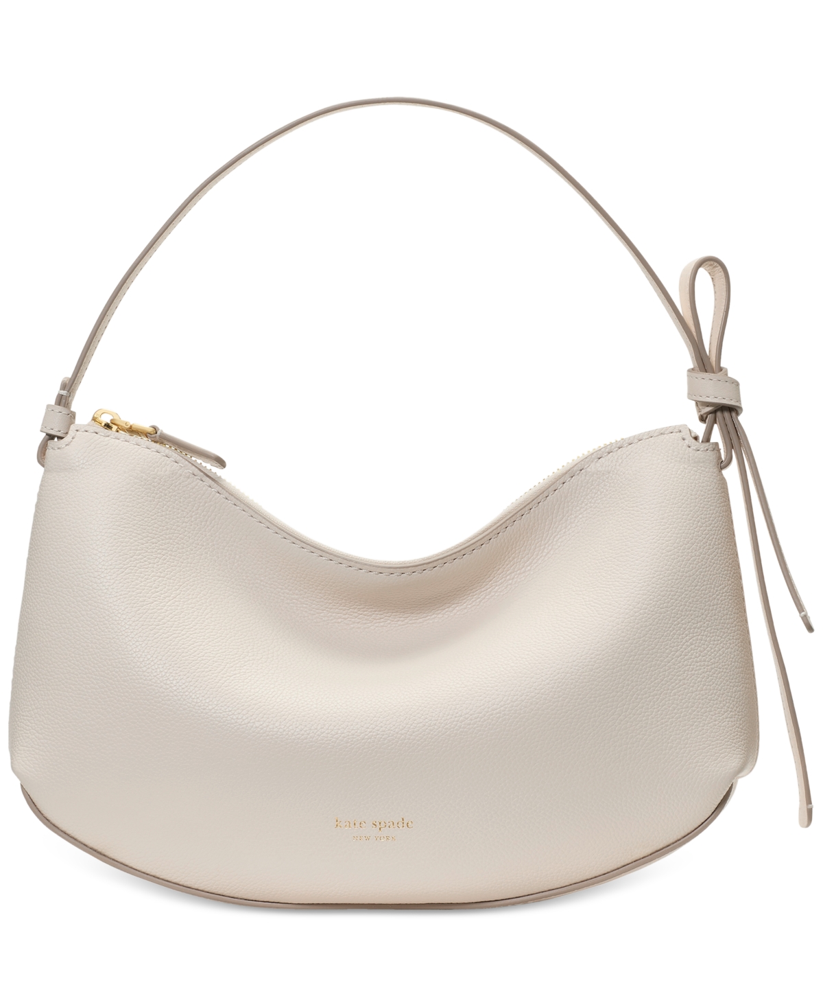 kate spade new york Loop Medium Pebbled Leather Shoulder Bag – Cashew Milk
