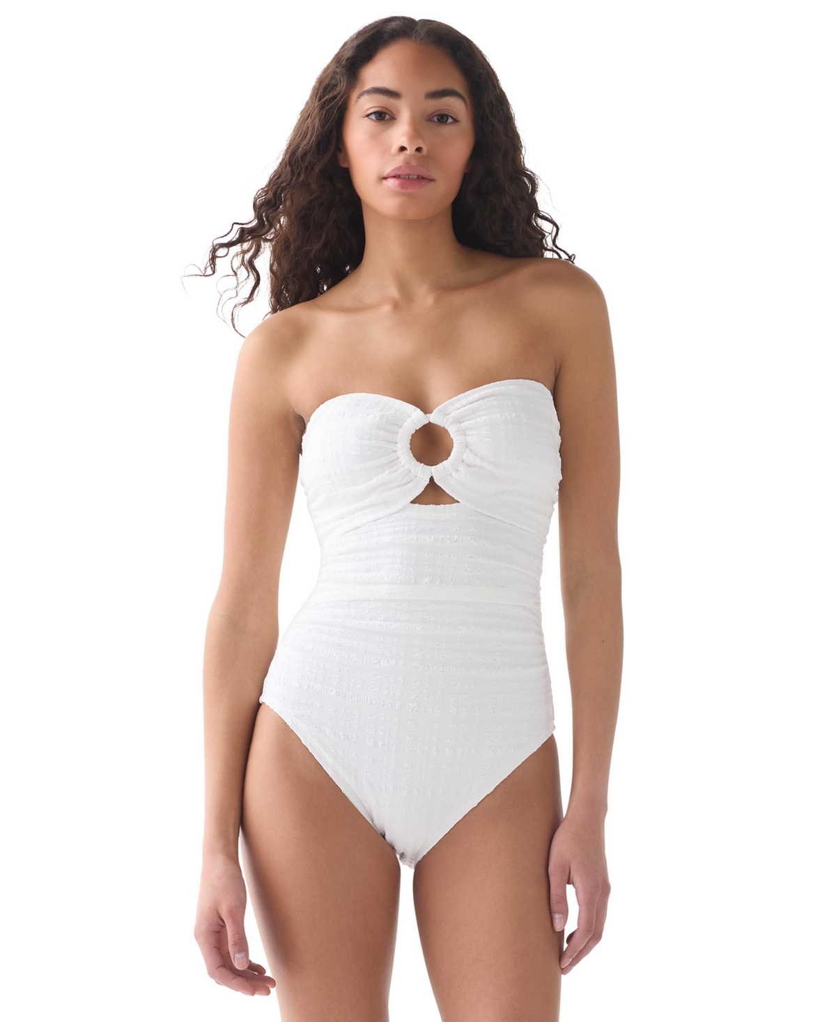 kate spade new york Women’s Bandeau Neck One-Piece Swimsuit – White kate spade new york Women’s Bandeau Neck One-Piece Swimsuit – White