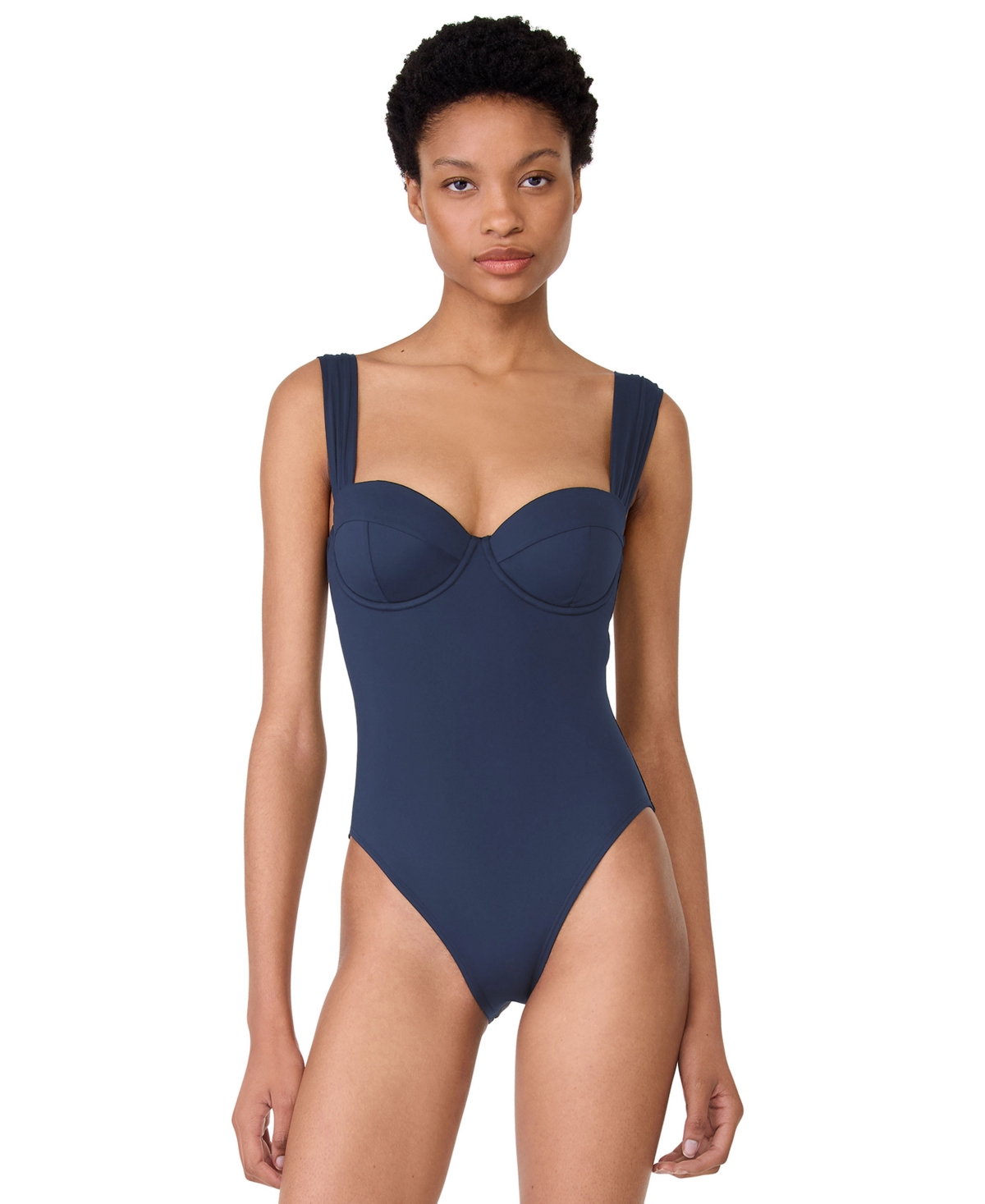 kate spade new york Women’s Sweetheart Underwire Cutout One-Piece Swimsuit – Navy Blue kate spade new york Women’s Sweetheart Underwire Cutout One-Piece Swimsuit – Navy Blue