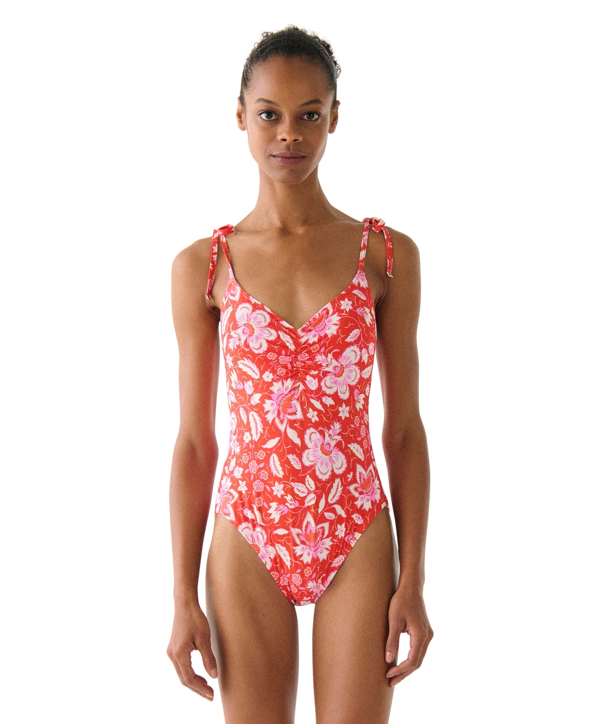 kate spade new york Women’s V-Neck One-Piece Swimsuit – Goji Berry kate spade new york Women’s V-Neck One-Piece Swimsuit – Goji Berry